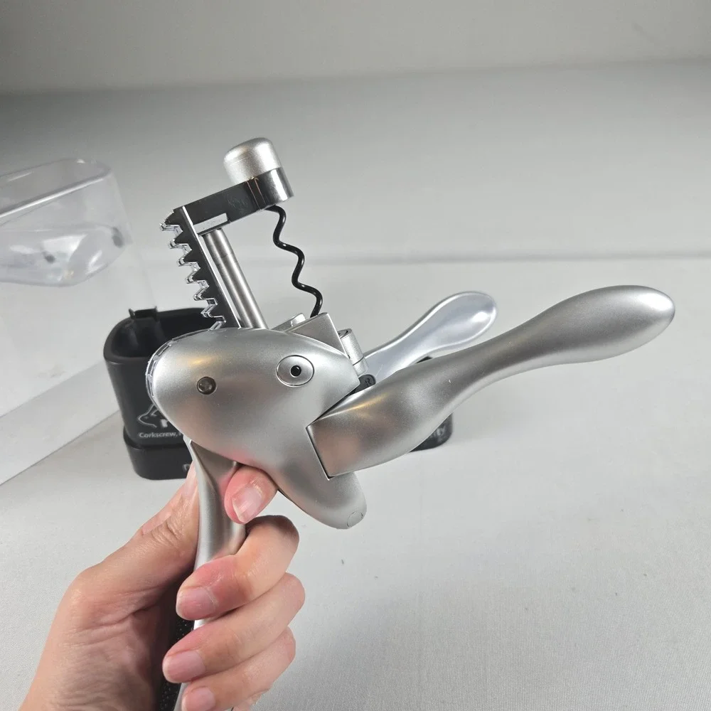 Metrokane Original Rabbit Lever Corkscrew‎ Wine Opener Set Foil Cutter Silver